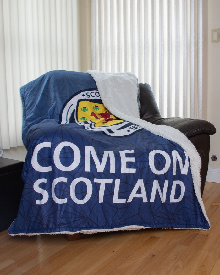 Scotland Slogan Sherpa Plush Throw Blanket FOCO - FOCO.com | UK & IRE
