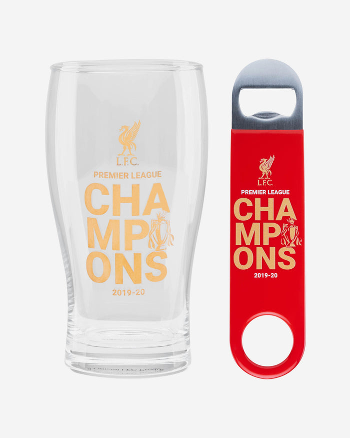 Liverpool FC Champions Pint Glass and Opener Set FOCO - FOCO.com | UK & IRE