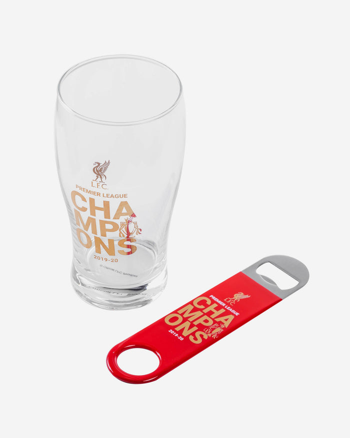 Liverpool FC Champions Pint Glass and Opener Set FOCO - FOCO.com | UK & IRE