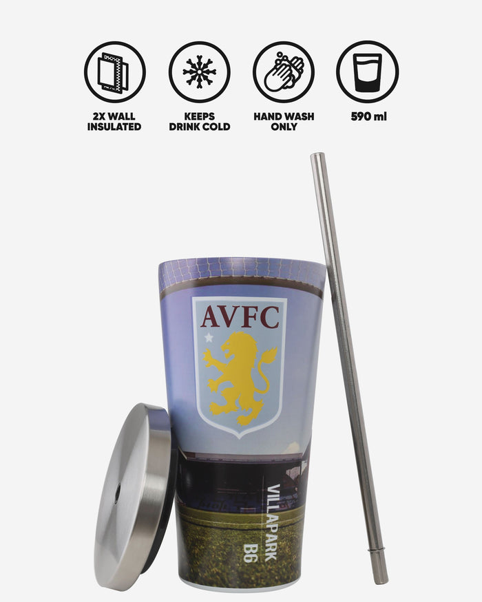 Aston Villa FC Digital Print Stadium Cup And Straw FOCO - FOCO.com | UK & IRE