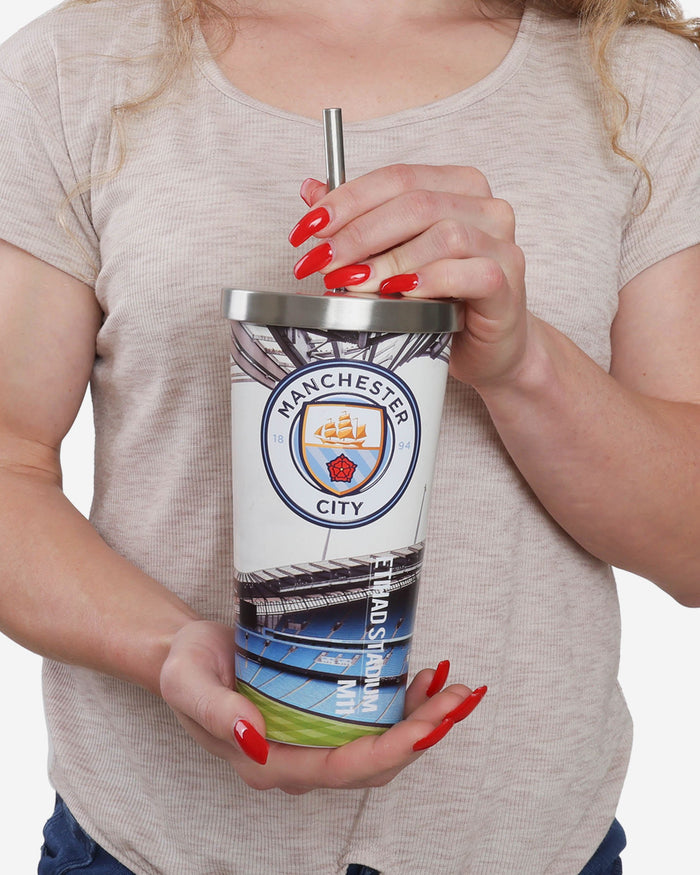 Manchester City FC Digital Print Stadium Cup And Straw FOCO - FOCO.com | UK & IRE