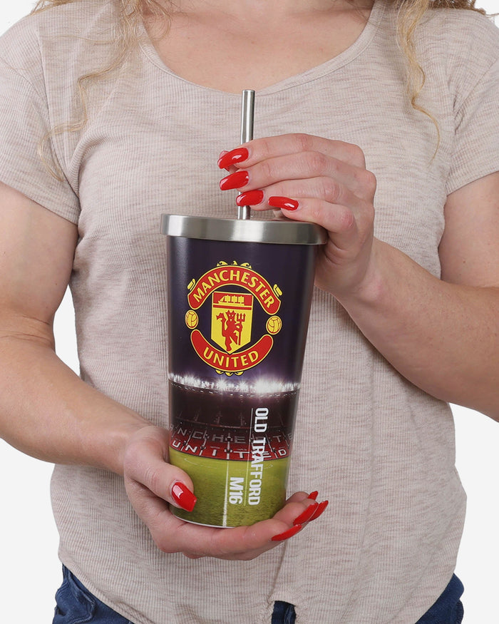 Manchester United FC Digital Print Stadium Cup And Straw FOCO - FOCO.com | UK & IRE