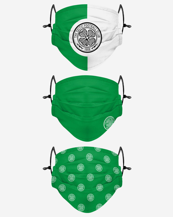 Celtic FC Pleated 3 Pack Face Cover FOCO - FOCO.com | UK & IRE