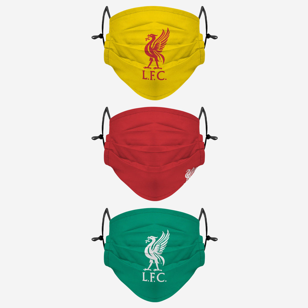 Liverpool FC 3 Pack Pleated Face Cover FOCO - FOCO.com | UK & IRE