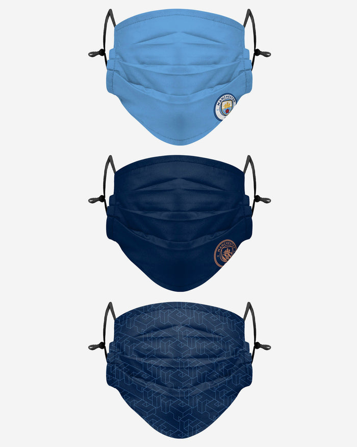 Manchester City FC Pleated 3 Pack Face Cover FOCO Adult - FOCO.com | UK & IRE