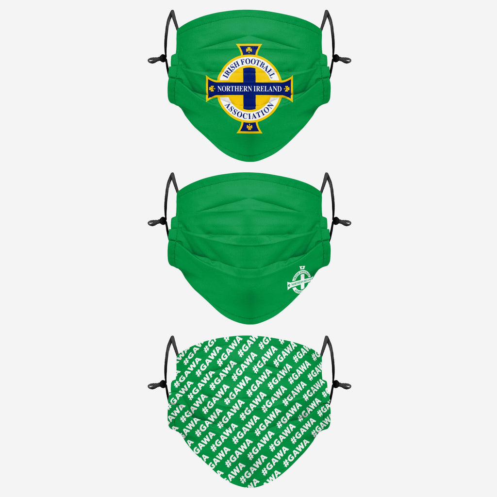 Northern Ireland Pleated 3 Pack Face Cover FOCO Adult - FOCO.com | UK & IRE