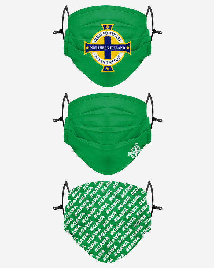 Northern Ireland Pleated 3 Pack Face Cover FOCO Adult - FOCO.com | UK & IRE