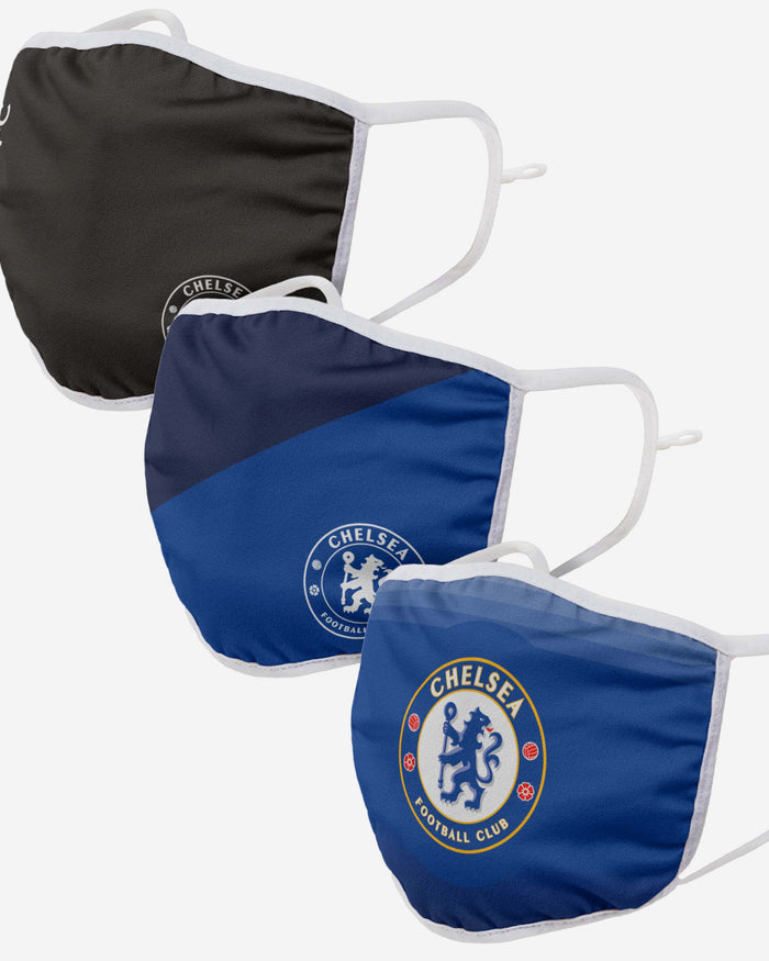 Chelsea FC 3 Pack Adjustable Printed Face Cover FOCO - FOCO.com | UK & IRE