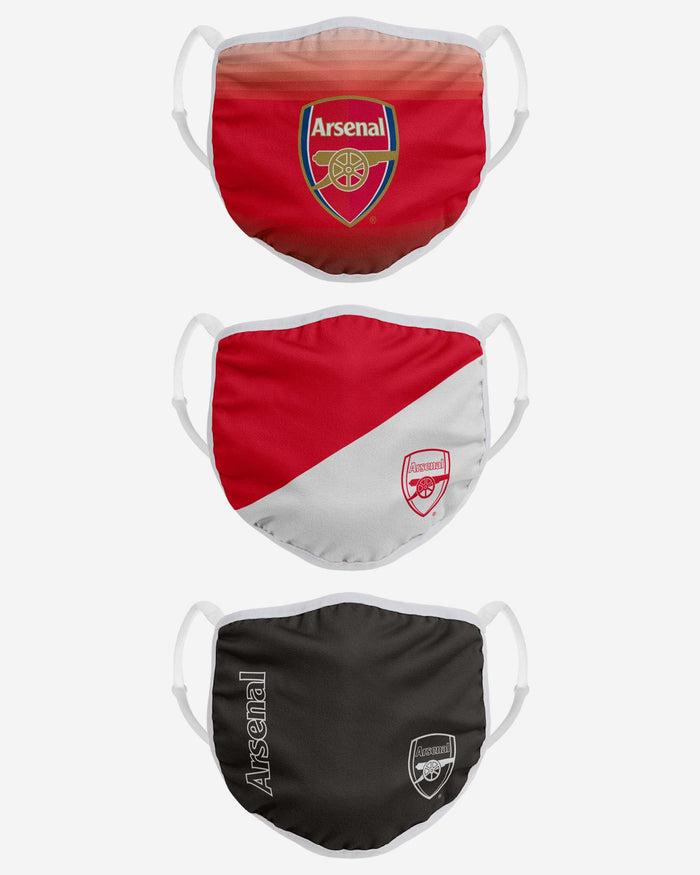 Arsenal FC 3 Pack Adjustable Printed Face Cover FOCO - FOCO.com | UK & IRE