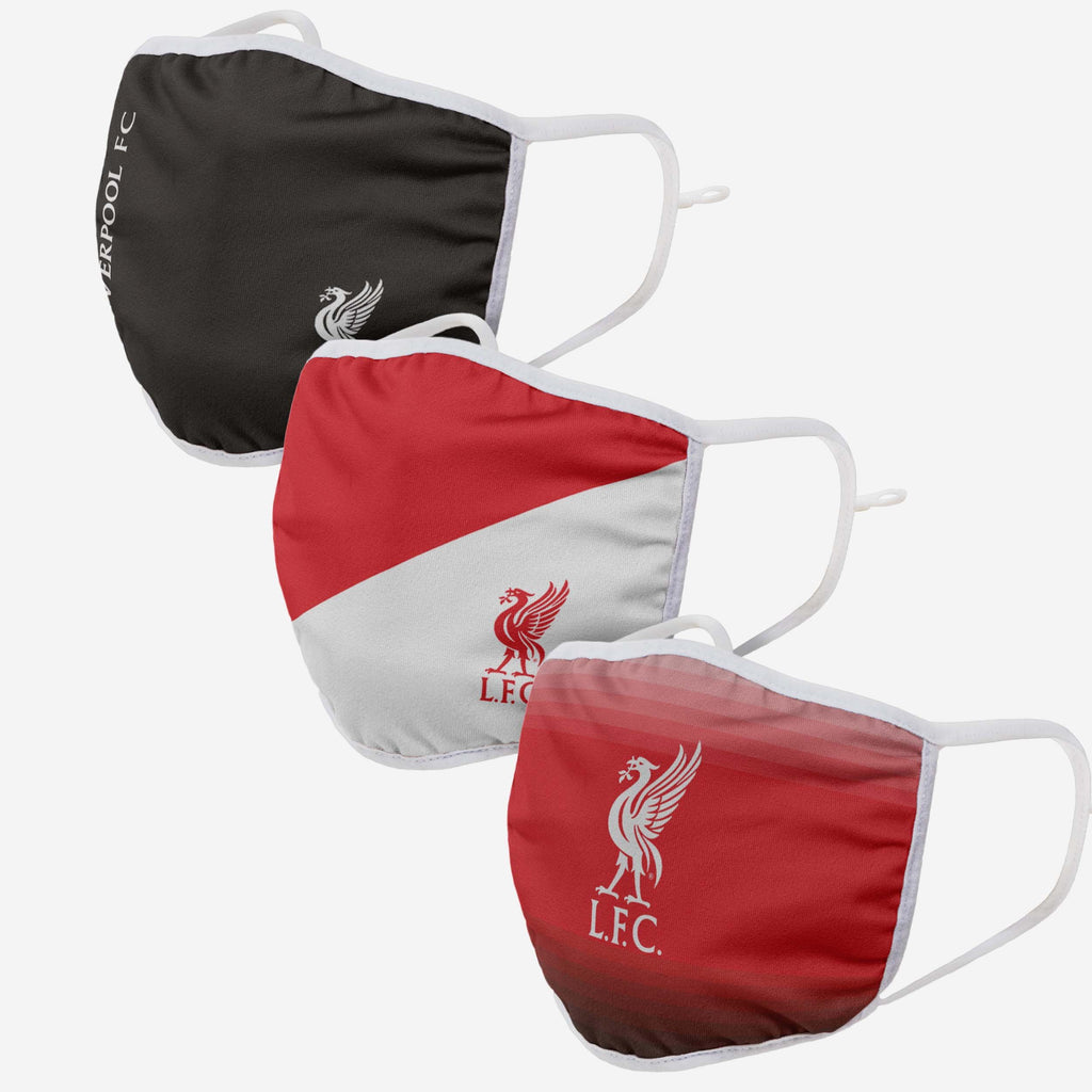 Liverpool FC 3 Pack Adjustable Printed Face Cover FOCO - FOCO.com | UK & IRE