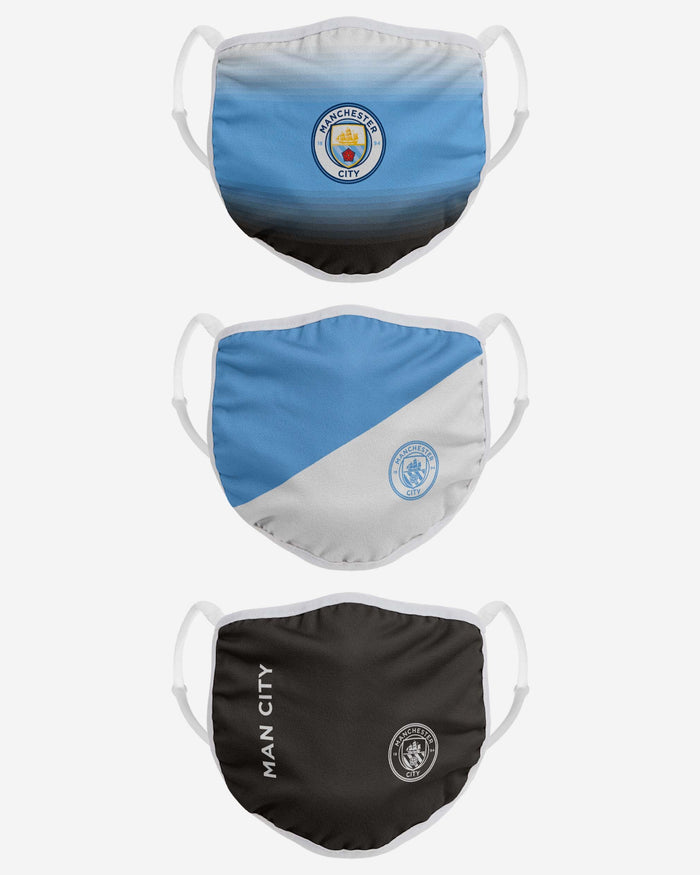 Manchester City FC 3 Pack Adjustable Printed Face Cover FOCO - FOCO.com | UK & IRE