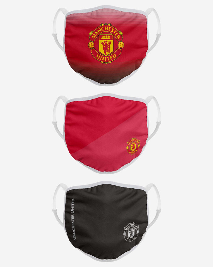 Manchester United FC 3 Pack Adjustable Printed Face Cover FOCO - FOCO.com | UK & IRE