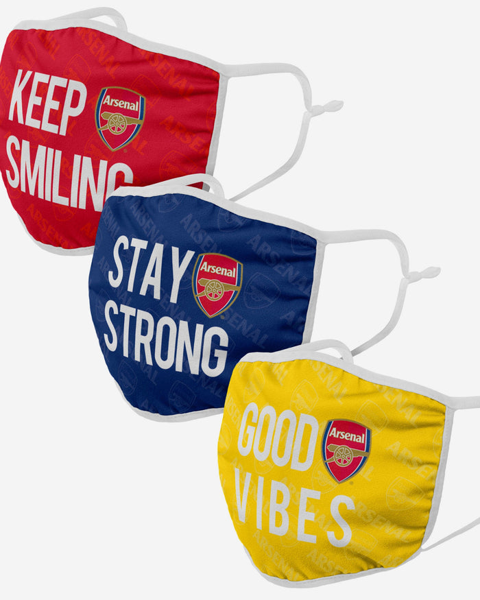 Arsenal FC Positive Slogan 3 Pack Face Cover FOCO - FOCO.com | UK & IRE
