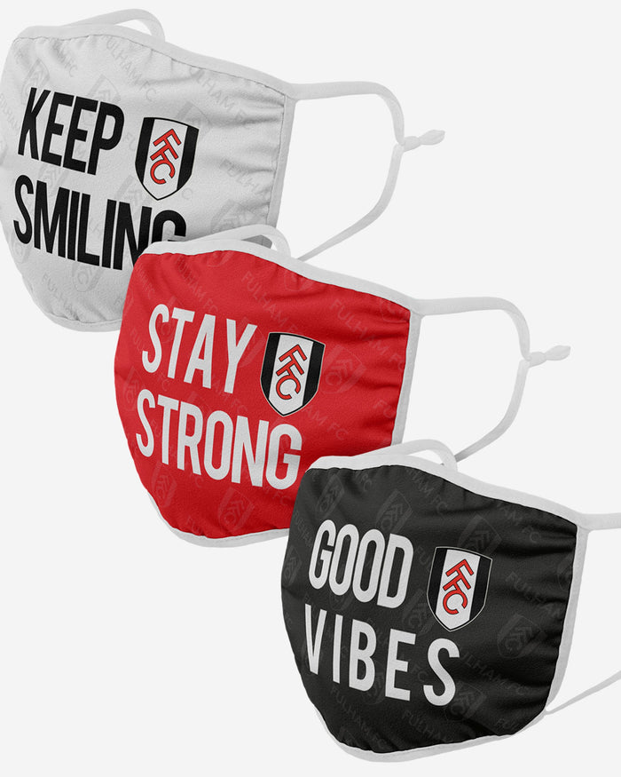 Fulham FC Positive Slogan 3 Pack Face Cover FOCO - FOCO.com | UK & IRE