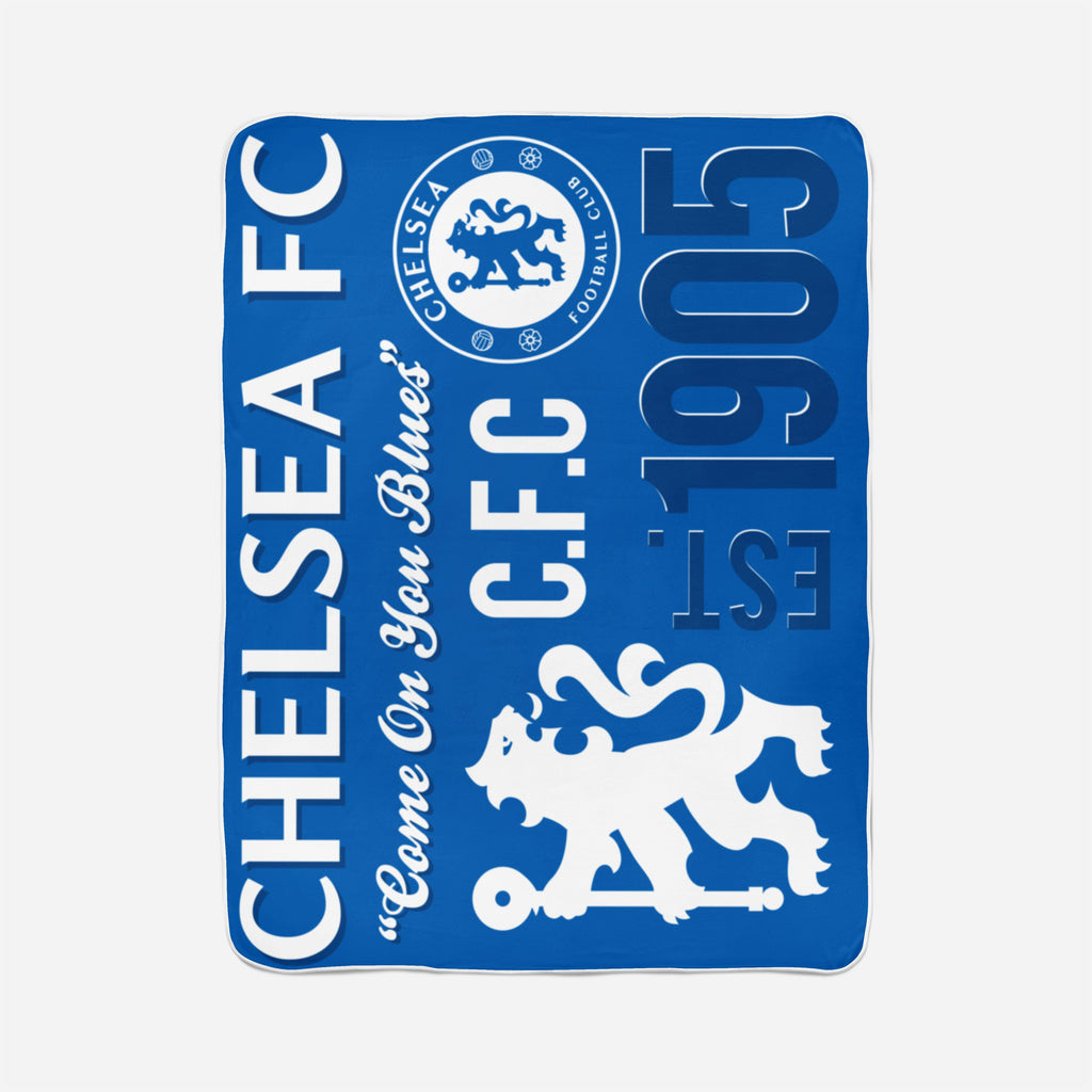 Chelsea FC Sherpa Fleece Blanket FOCO - FOCO.com | UK & IRE