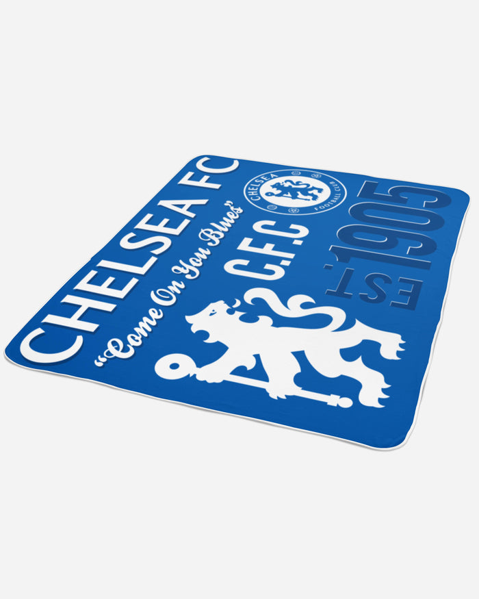 Chelsea FC Sherpa Fleece Blanket FOCO - FOCO.com | UK & IRE