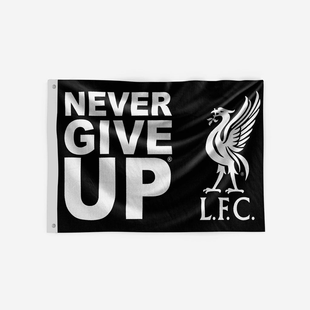 Liverpool FC Never Give Up Black 5 x 3 Flag FOCO - FOCO.com | UK & IRE