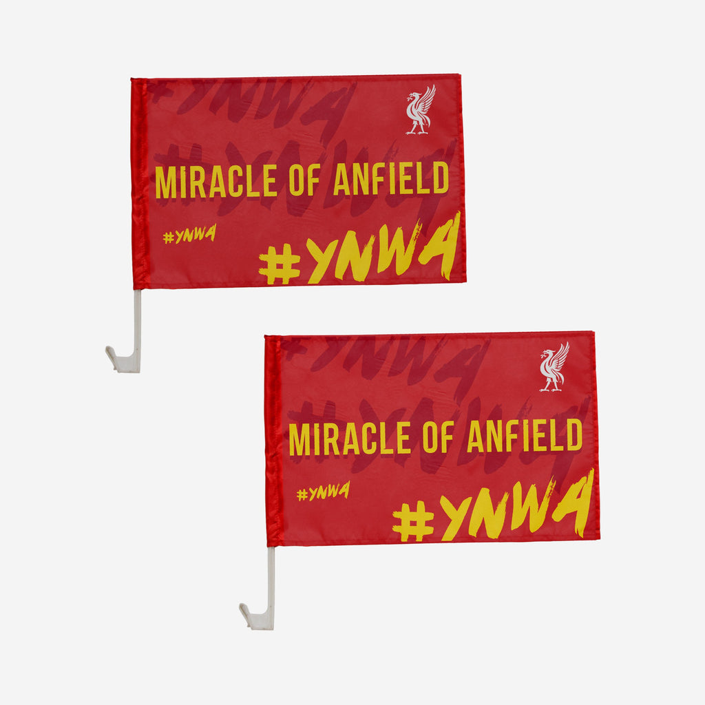 Liverpool FC Miracle Of Anfield 2 Pack Car Flag FOCO - FOCO.com | UK & IRE