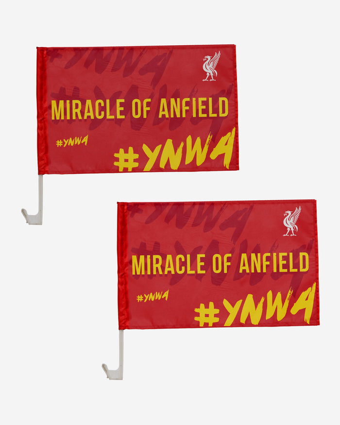 Liverpool FC Miracle Of Anfield 2 Pack Car Flag FOCO - FOCO.com | UK & IRE