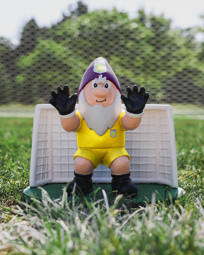 FOCO Officially Licensed Aston Villa FC 'Keep Off The Pitch' Garden Gnome - Hand-Painted Football Fan Decor, Approx. 20cm