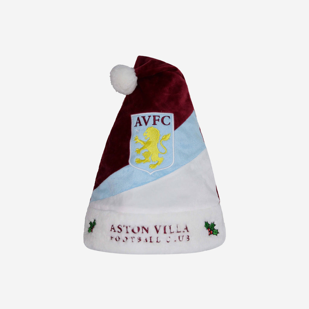 Aston Villa FC Colourblock Santa Hat FOCO - FOCO.com | UK & IRE