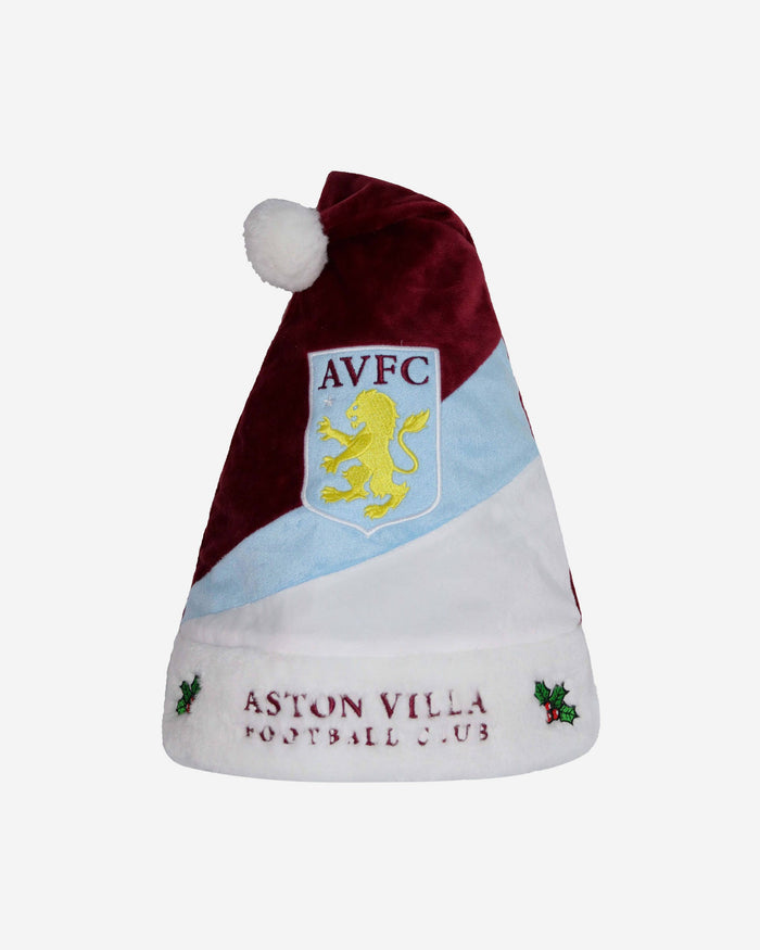 Aston Villa FC Colourblock Santa Hat FOCO - FOCO.com | UK & IRE