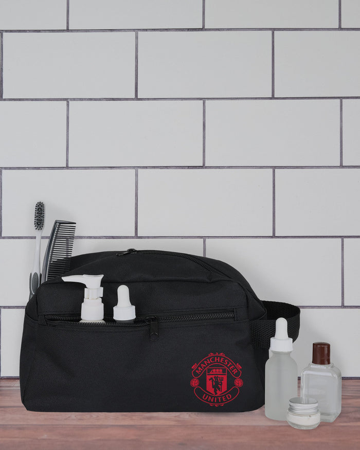 Manchester United FC Black Recycled Toiletry Bag FOCO - FOCO.com | UK & IRE