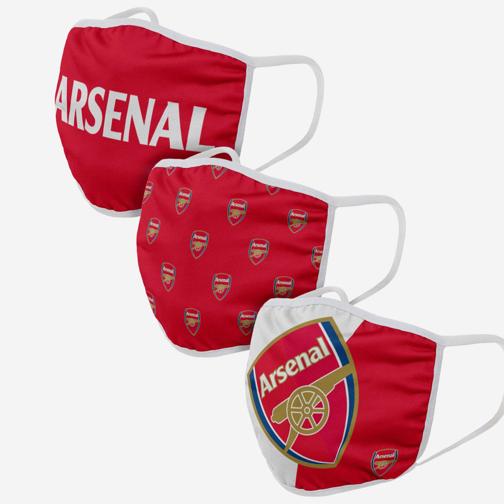 Arsenal FC 3 Pack Face Cover FOCO Adult - FOCO.com | UK & IRE
