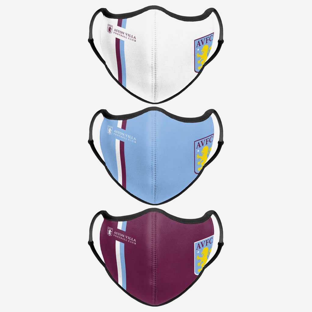 Aston Villa FC Sport 3 Pack Face Cover FOCO - FOCO.com | UK & IRE