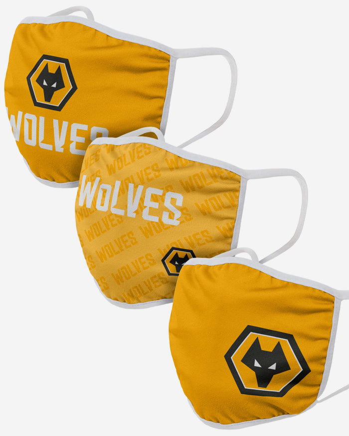 Wolverhampton Wanderers FC 3 Pack Face Cover FOCO - FOCO.com | UK & IRE