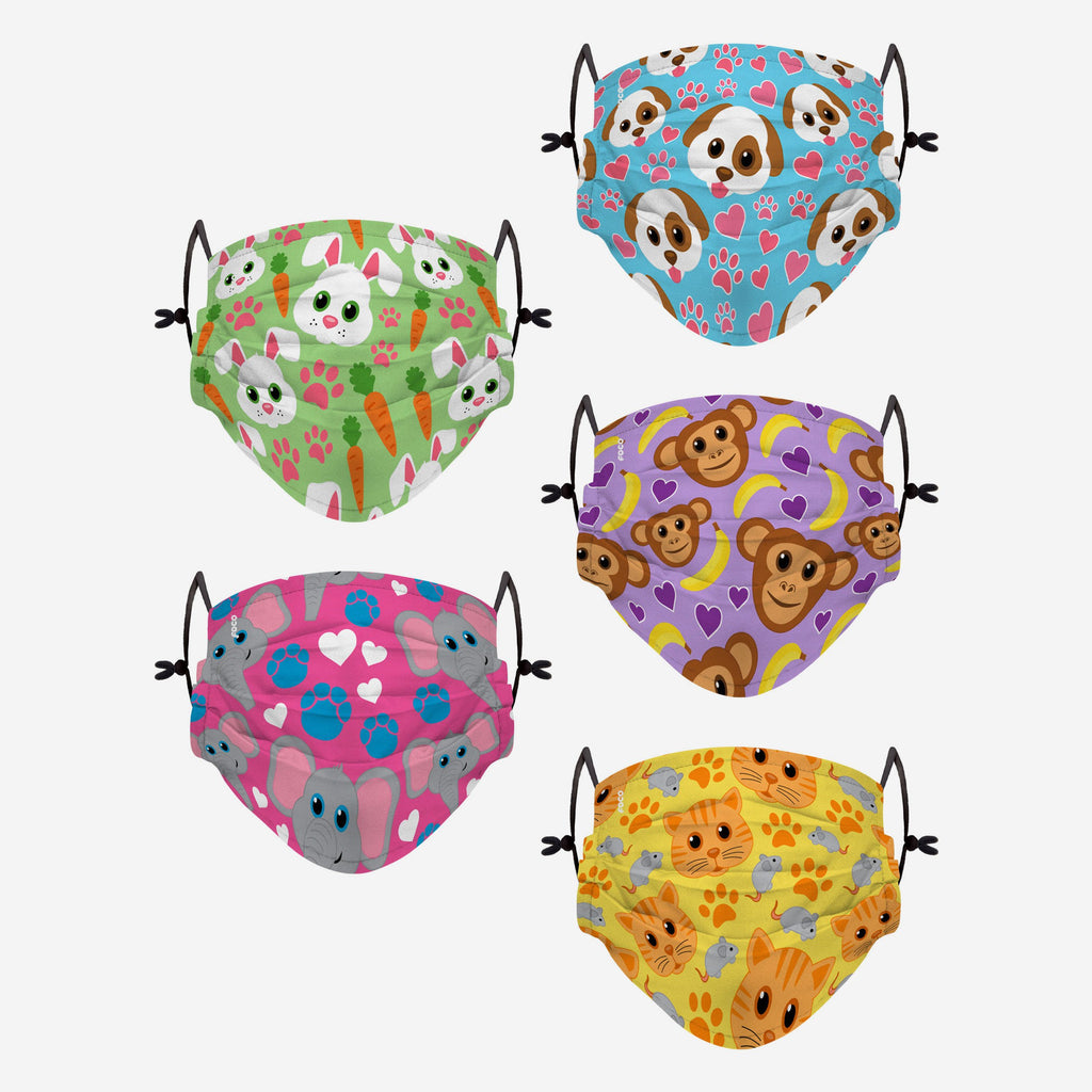Animal Light Pack Youth Adjustable 5 Pack Face Cover FOCO - FOCO.com | UK & IRE
