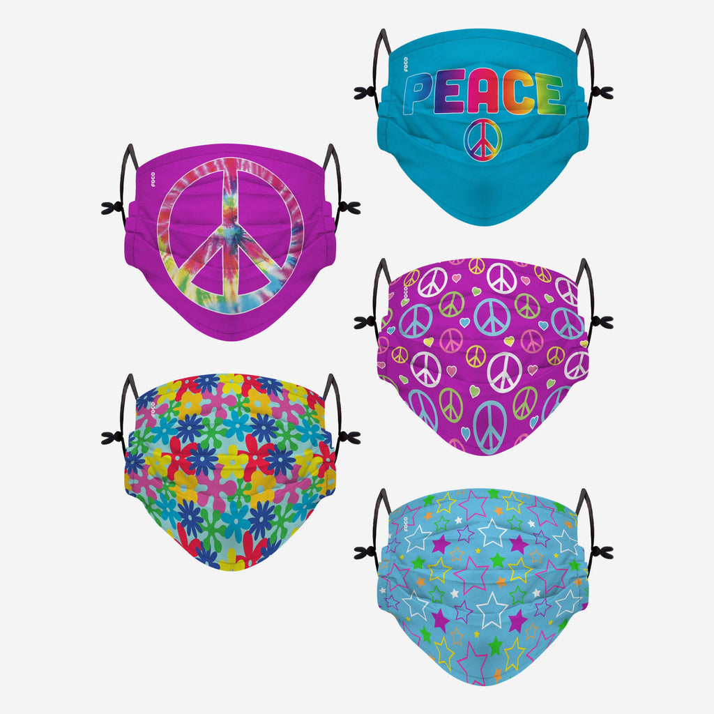 Peace Pack Youth Adjustable 5 Pack Face Cover FOCO - FOCO.com | UK & IRE