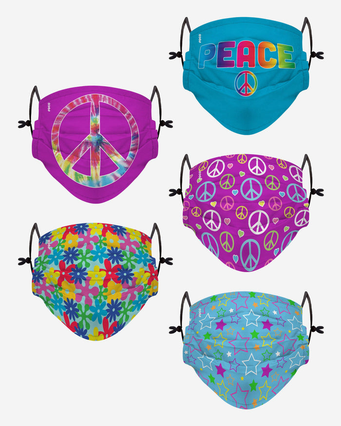Peace Pack Youth Adjustable 5 Pack Face Cover FOCO - FOCO.com | UK & IRE