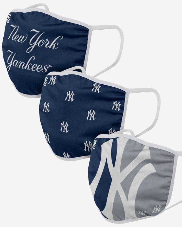 New York Yankees 3 Pack Face Cover FOCO - FOCO.com | UK & IRE