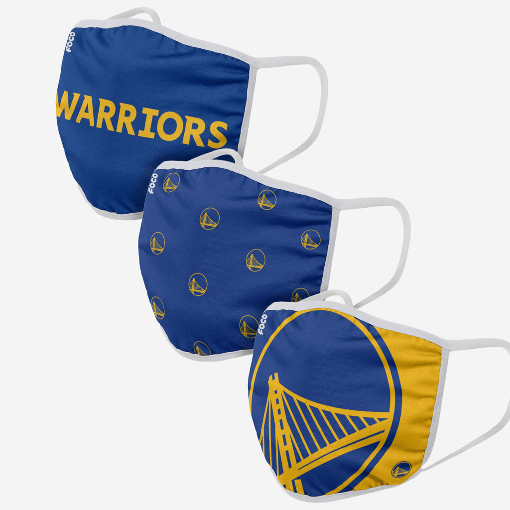 Golden State Warriors 3 Pack Face Cover FOCO - FOCO.com | UK & IRE
