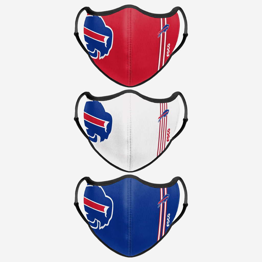 Buffalo Bills Sport 3 Pack Face Cover FOCO - FOCO.com | UK & IRE