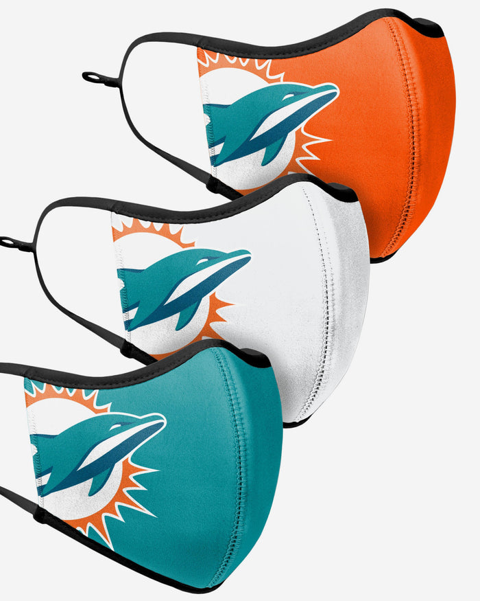 Miami Dolphins Sport 3 Pack Face Cover FOCO - FOCO.com | UK & IRE