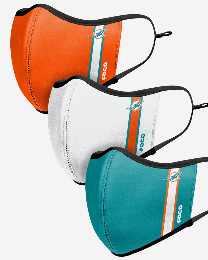 Miami Dolphins Sport 3 Pack Face Cover FOCO - FOCO.com | UK & IRE