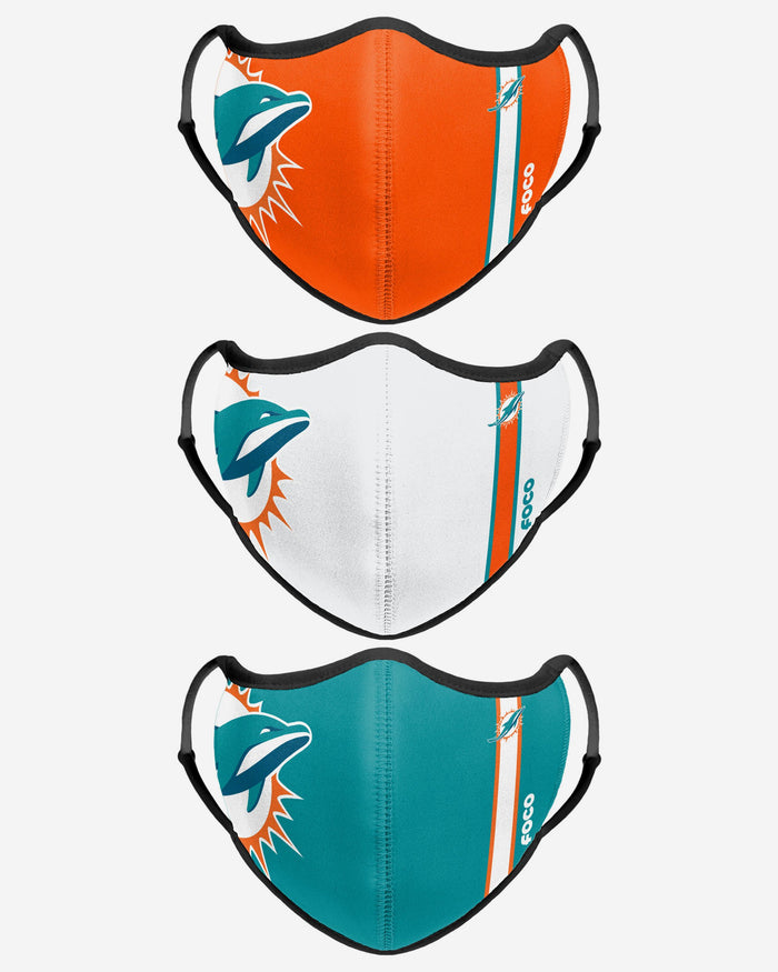 Miami Dolphins Sport 3 Pack Face Cover FOCO - FOCO.com | UK & IRE