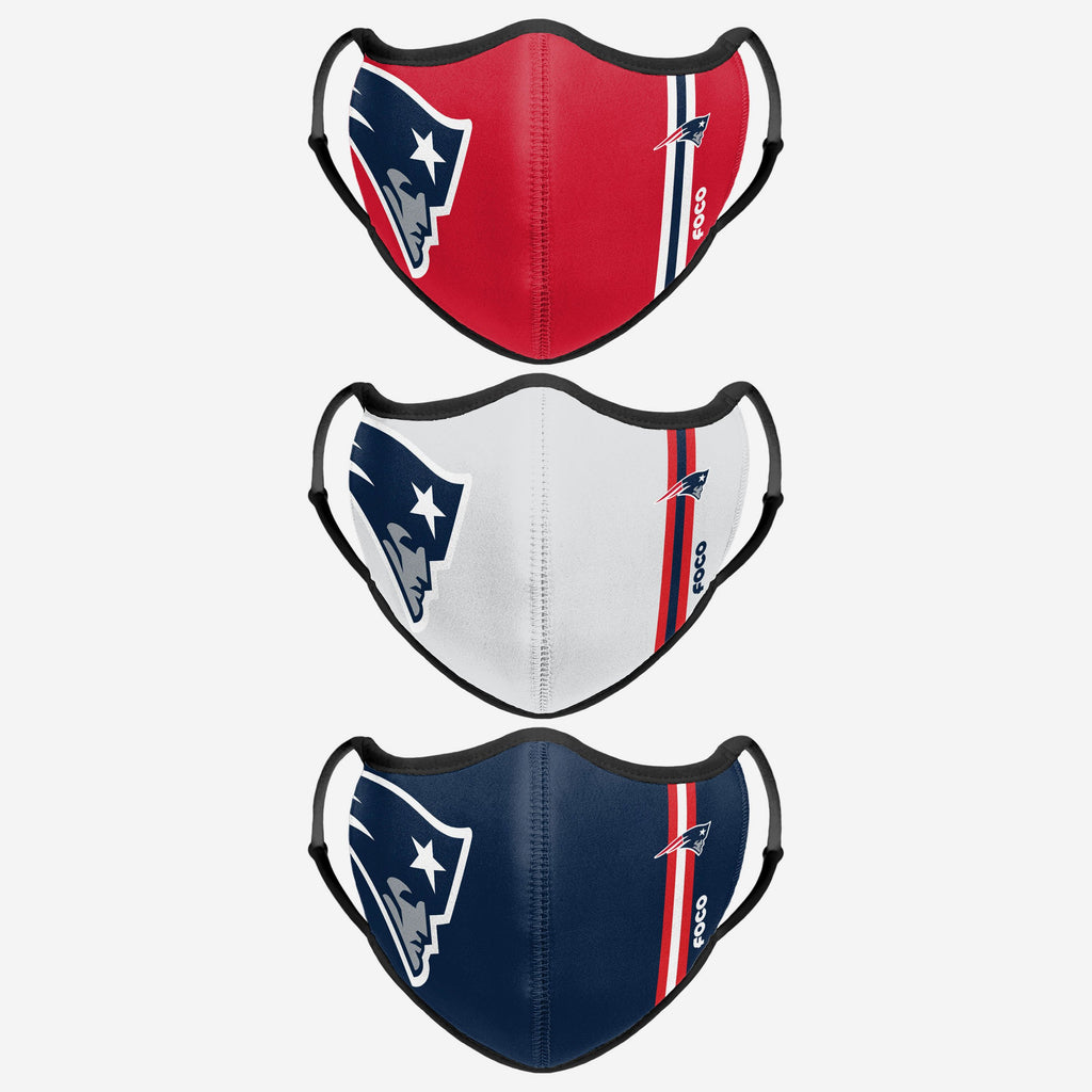 New England Patriots Sport 3 Pack Face Cover FOCO - FOCO.com | UK & IRE