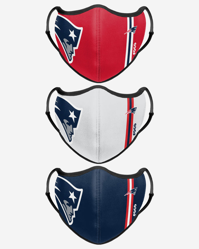 New England Patriots Sport 3 Pack Face Cover FOCO - FOCO.com | UK & IRE
