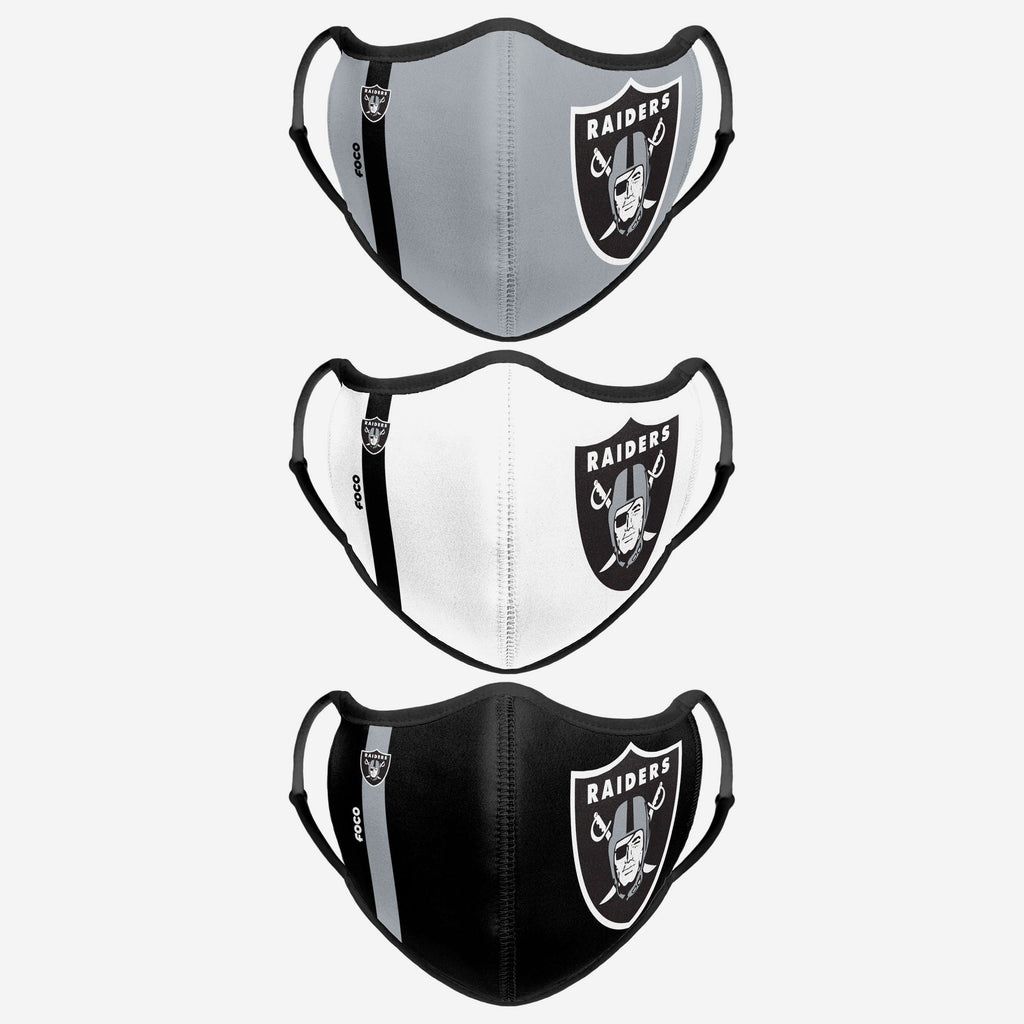 Las Vegas Raiders Sport 3 Pack Face Cover FOCO - FOCO.com | UK & IRE