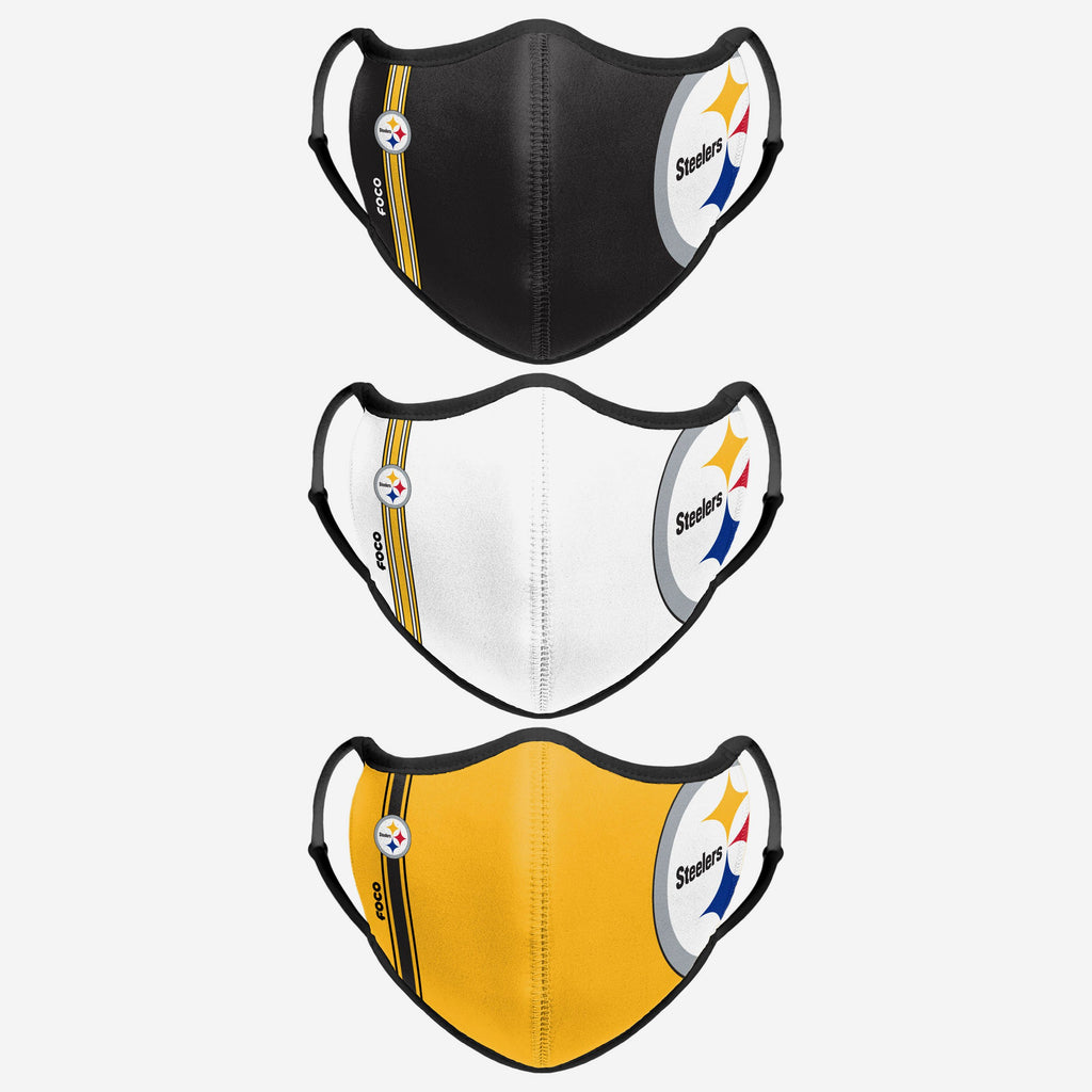 Pittsburgh Steelers Sport 3 Pack Face Cover FOCO - FOCO.com | UK & IRE