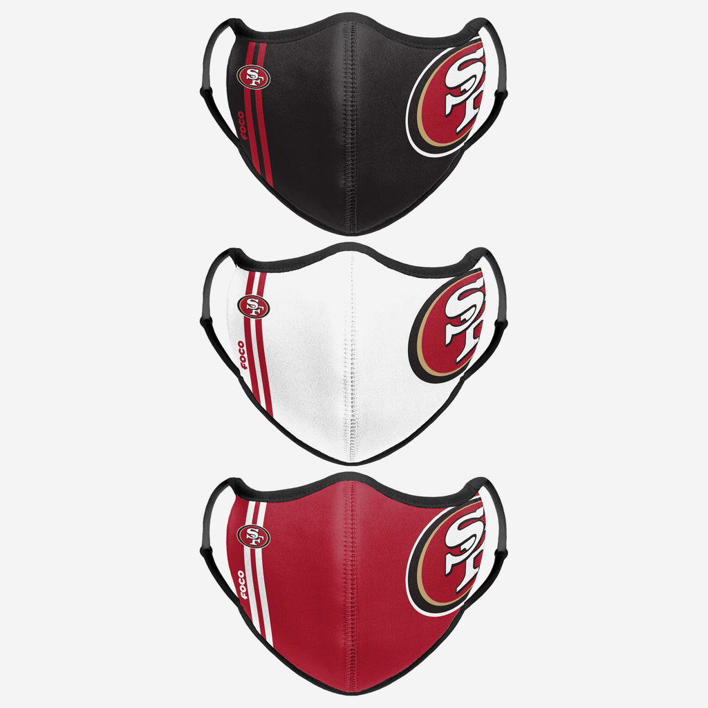 San Francisco 49ers Sport 3 Pack Face Cover FOCO - FOCO.com | UK & IRE