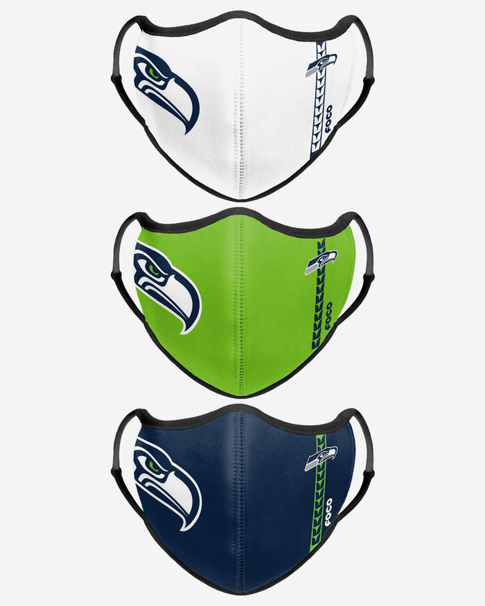Seattle Seahawks Sport 3 Pack Face Cover FOCO - FOCO.com | UK & IRE