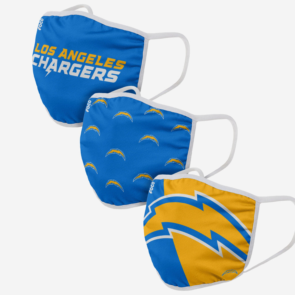 Los Angeles Chargers 3 Pack Face Cover FOCO - FOCO.com | UK & IRE