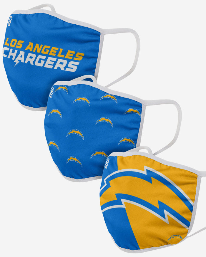 Los Angeles Chargers 3 Pack Face Cover FOCO - FOCO.com | UK & IRE