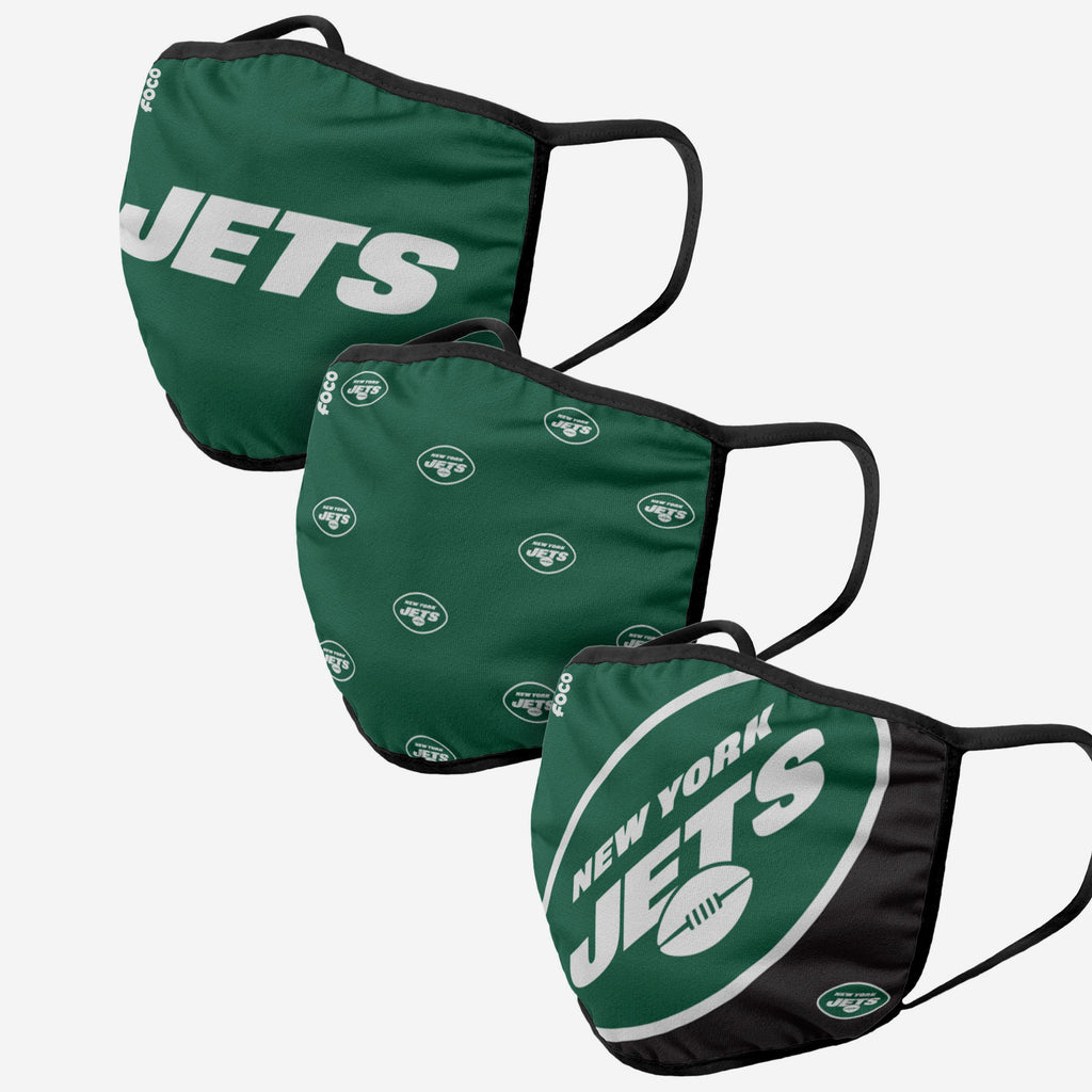 New York Jets 3 Pack Face Cover FOCO - FOCO.com | UK & IRE