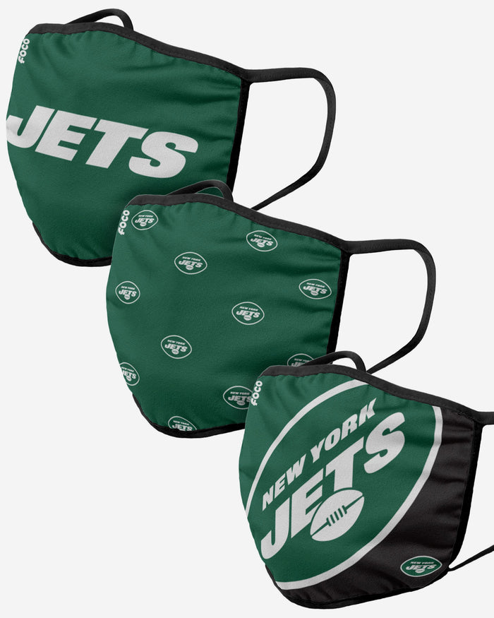New York Jets 3 Pack Face Cover FOCO - FOCO.com | UK & IRE