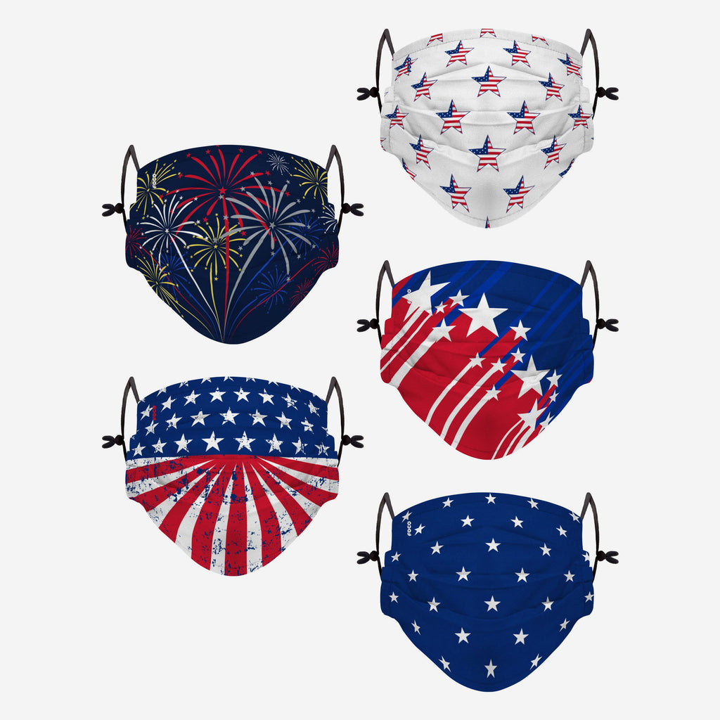 Americana Pack Youth Adjustable 5 Pack Face Cover FOCO - FOCO.com | UK & IRE